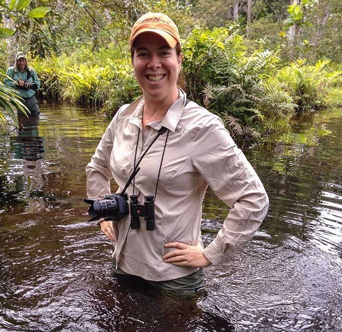Nicky Glover in the rainforest, Congo
